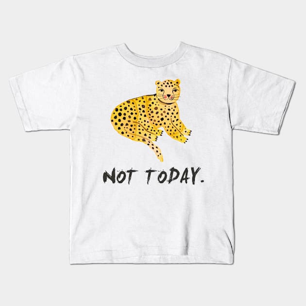 Tiger - Big cat - Not today - black Kids T-Shirt by ninoladesign